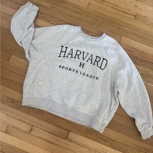 H & M Gray Harvard University Sports League Oversized Sweatshirt Size Large